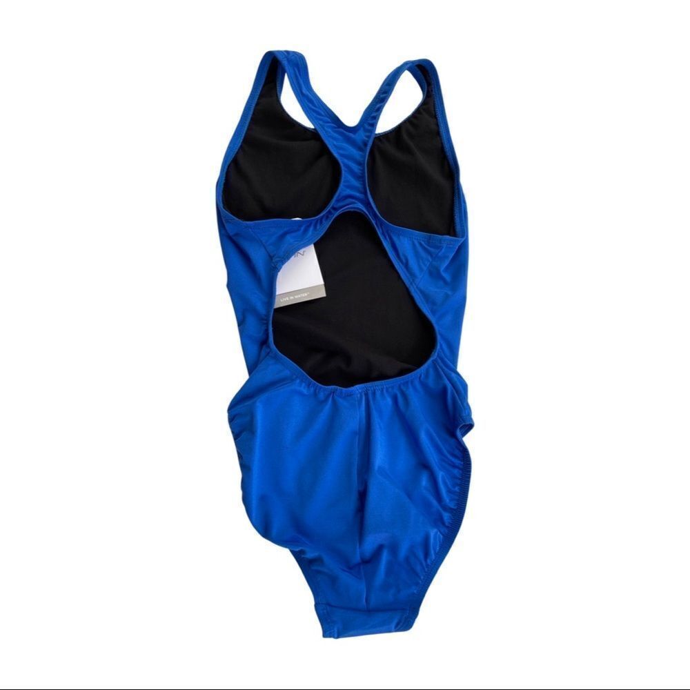 “Dolphin Ocean” Racing Solid Performance Back One Piece Swimsuit • NWT - Picture 9 of 14